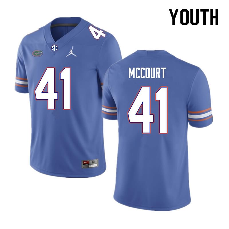 Youth NCAA Florida Gators Alex McCourt #41 Stitched Authentic Nike Royal College Football Jersey VBW4265MH